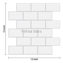 White Subway PET Tile With Grey Grout VP100 by Vivid Tiles | Souqify