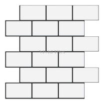 White With Dark Grey Grout Brick PET Tile VP110 by Vivid Tiles | Souqify