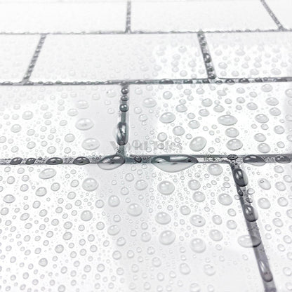 White With Dark Grey Grout Brick PET Tile VP110 by Vivid Tiles | Souqify