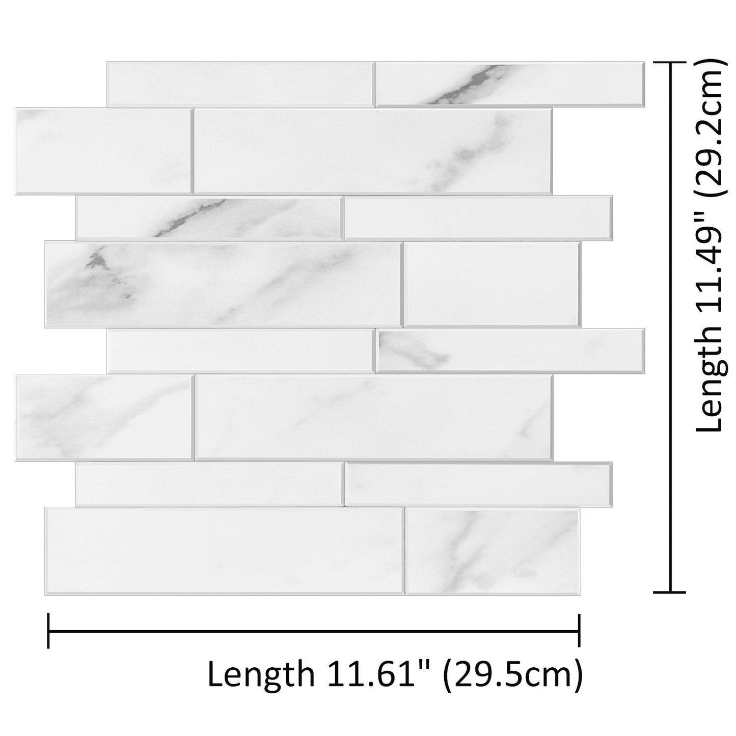 Whte Marble Strip PVC Composite Tile WJS-3014 by Vivid Tiles | Souqify