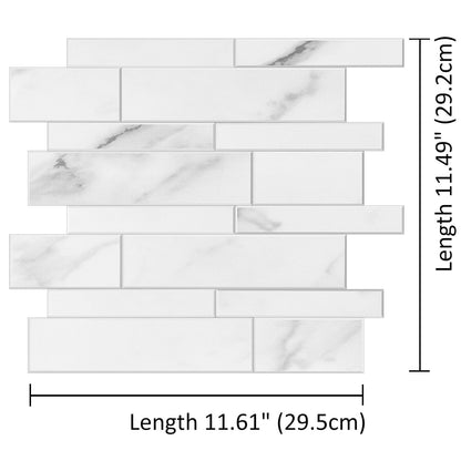 Whte Marble Strip PVC Composite Tile WJS-3014 by Vivid Tiles | Souqify