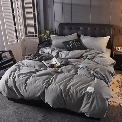 Without filler 4 Pieces single size, Plain grey color, Bedding set by 5 | Souqify