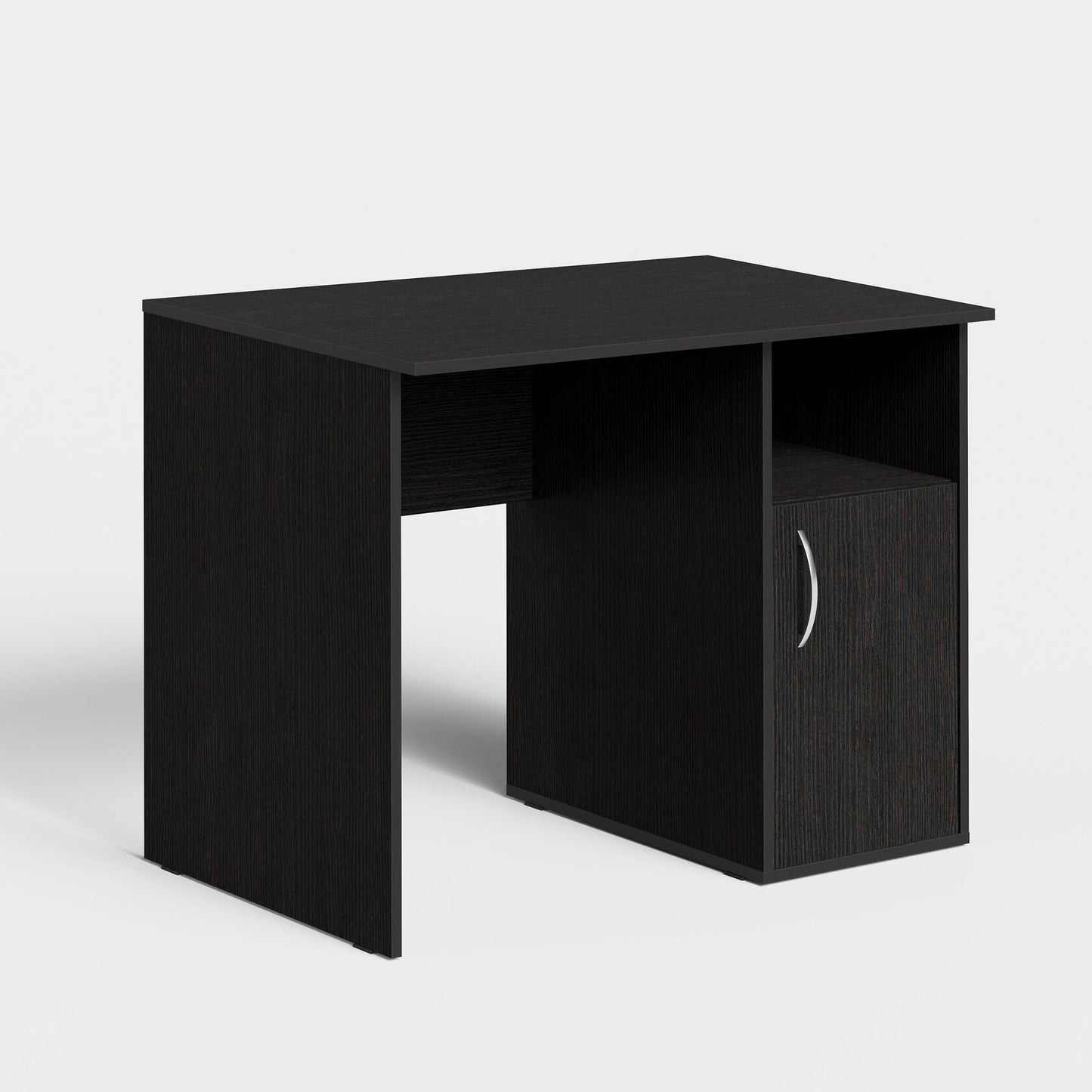 WOODEN RECTANGULAR SHAPE COMPUTER DESK WITH OPEN SHELF AND DOOR, MADE IN E1 LAMINATE CHIPBOARD COLOR : LEGNO DARK SIZE : 1000х600х750MMH **MADE IN EUROPE **5 YEARS GUARANTEE by Treejar | Souqify