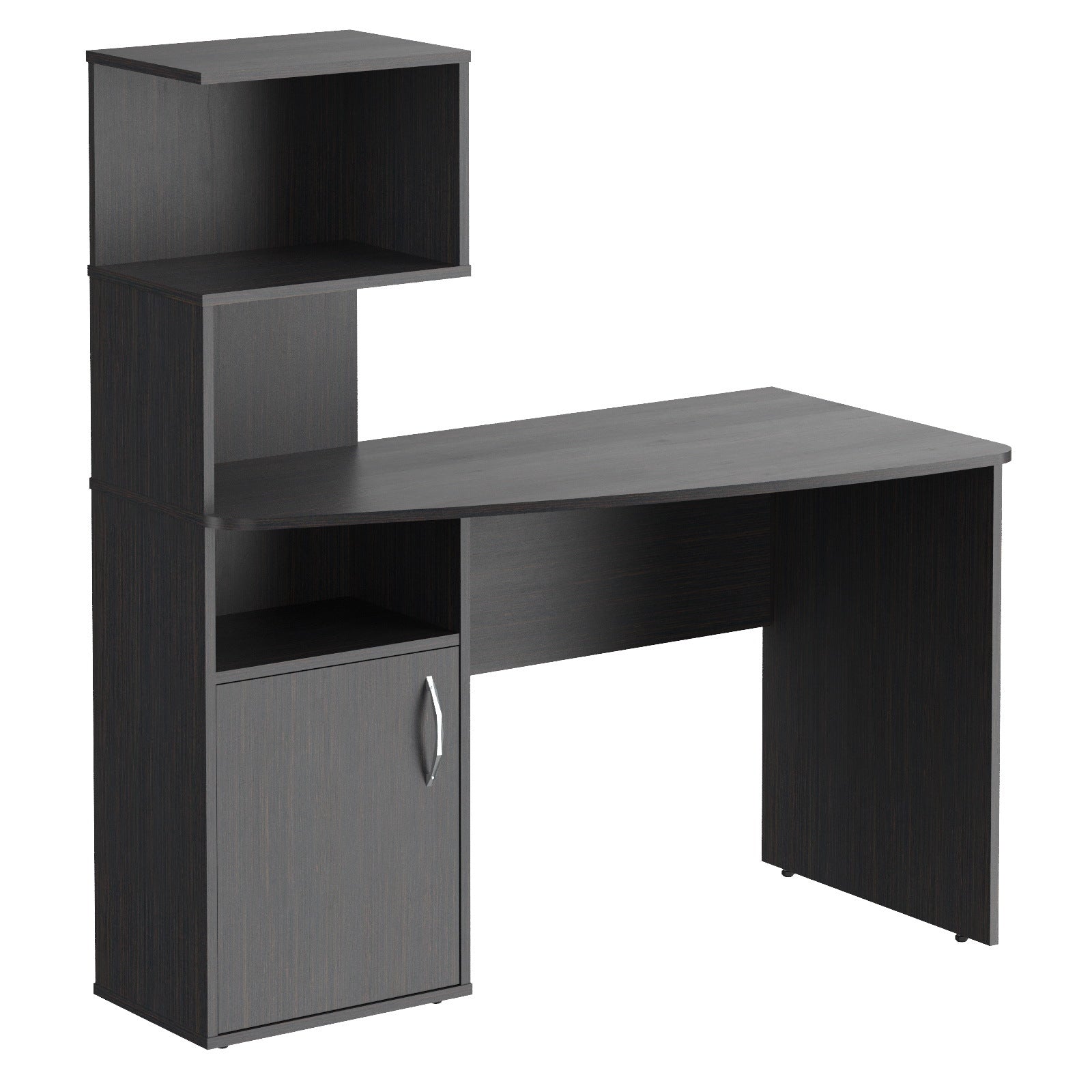 WOODEN RECTANGULAR SHAPE COMPUTER DESK WITH OPEN SHELF AND DOOR, MADE IN E1 LAMINATE CHIPBOARD COLOR : LEGNO DARK SIZE : 1200х600х1350MMH **MADE IN EUROPE **5 YEARS GUARANTEE by Treejar | Souqify