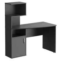 WOODEN RECTANGULAR SHAPE COMPUTER DESK WITH OPEN SHELF AND DOOR, MADE IN E1 LAMINATE CHIPBOARD COLOR : LEGNO DARK SIZE : 1200х600х1350MMH **MADE IN EUROPE **5 YEARS GUARANTEE by Treejar | Souqify