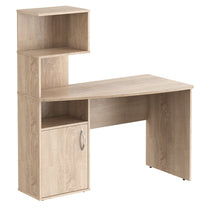 WOODEN RECTANGULAR SHAPE COMPUTER DESK WITH OPEN SHELF AND DOOR, MADE IN E1 LAMINATE CHIPBOARD COLOR : LEGNO DARK SIZE : 1200х600х1350MMH **MADE IN EUROPE **5 YEARS GUARANTEE by Treejar | Souqify