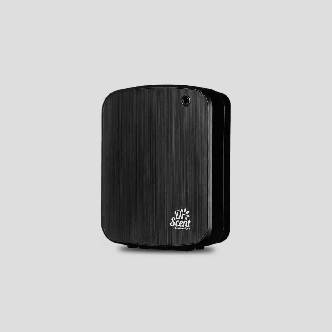 Black electronic device with 'Dr. Scent' logo on a light gray background