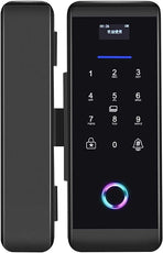 ViLA |905P| smart Glass Door Lock – Electronic Sliding Door Lock Fingerprint/Password/Card/Remote Control/Bluetooth APP Door Bell Lock Security Door Lock Door Lever for Homes Offices Apartments(Black)