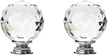 Vila 2002 Crystal Knobs, 2 Pack Round Crystal Door Handles 40mm Drawer Knobs and Furniture Knob (1 pack)