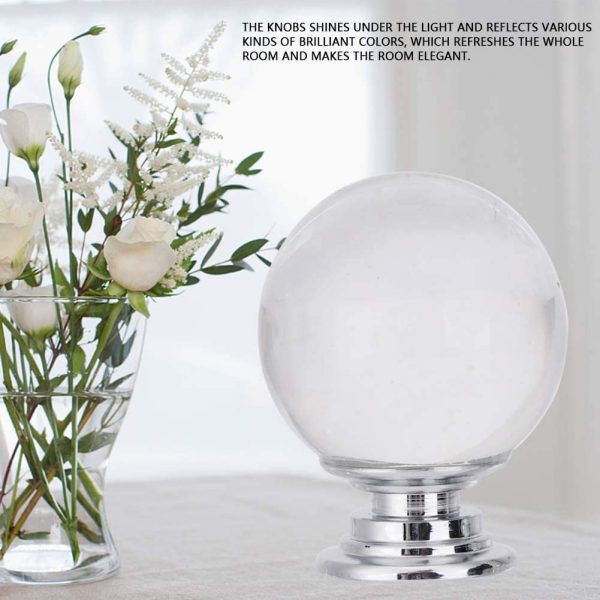 Vila 2010 Drawer Handle, Clear 30mm Drawer Knobs, 1Pcs Hardware for Cupboard Cabinet