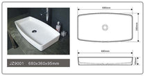 Cast Stone Solid Surface  Bathroom Countertop Basin JZ9001