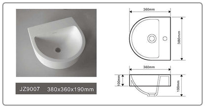 Cast Stone Solid Surface Countertop Wash Basin JZ9007