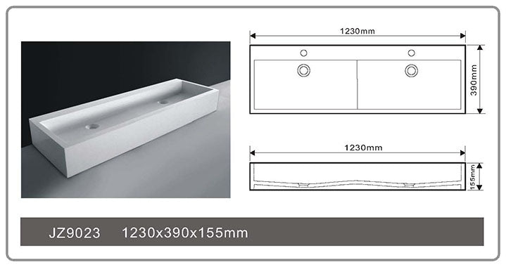 Cast Stone Solid Surface Bathroom Countertop Basin JZ9023
