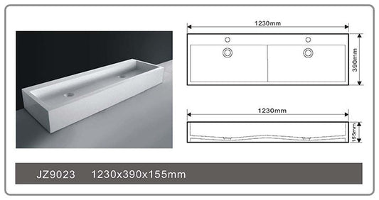 Cast Stone Solid Surface Bathroom Countertop Basin JZ9023