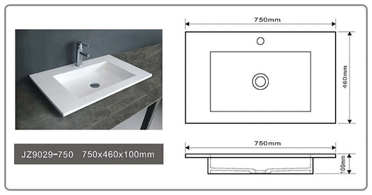 Cast Stone Solid Surface Countertop Wash Basin JZ9029
