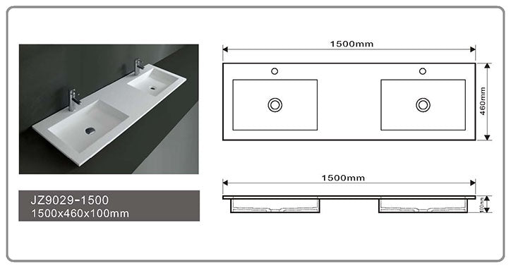 Cast Stone Solid Surface Countertop Wash Basin JZ9029