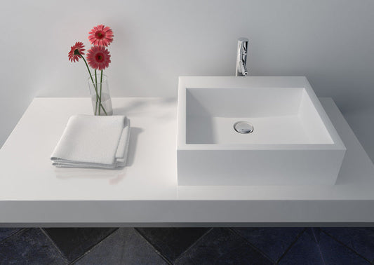 Cast Stone Solid Surface Bathroom Countertop Sink JZ9022
