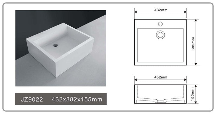 Cast Stone Solid Surface Bathroom Countertop Sink JZ9022