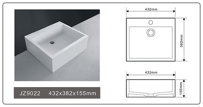 Cast Stone Solid Surface Bathroom Countertop Sink JZ9022