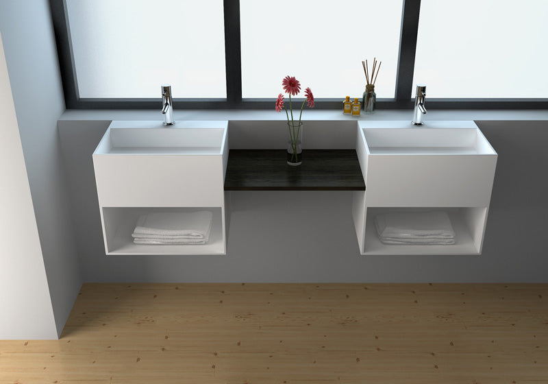 Solid Surface Wall-hung Bathroom Basin JZ1029