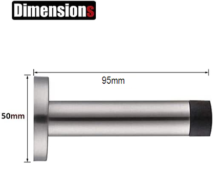 VILA Door Stopper |3817-95mm| Wall Mounted  Stainless Steel Door Stop Rubber Buffer Bumper with Screws and Drywall Anchors