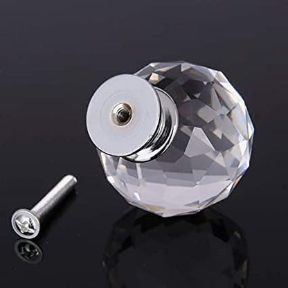 Vila 2002 Crystal Knobs, 2 Pack Round Crystal Door Handles 40mm Drawer Knobs and Furniture Knob (1 pack)