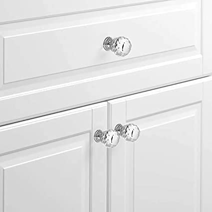 Vila 2002 Crystal Knobs, 2 Pack Round Crystal Door Handles 40mm Drawer Knobs and Furniture Knob (1 pack)