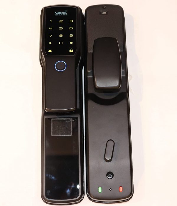 VILA Smart Lock, Display screen,Keypad Digital,Biometric Fingerprint,IC Card,Mechanical key Unlock for Apartment Hotel Home Use COLOR: BLACK