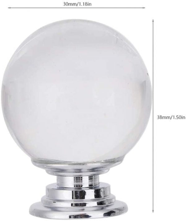 Vila 2010 Drawer Handle, Clear 30mm Drawer Knobs, 1Pcs Hardware for Cupboard Cabinet