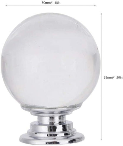 Vila 2010 Drawer Handle, Clear 30mm Drawer Knobs, 1Pcs Hardware for Cupboard Cabinet