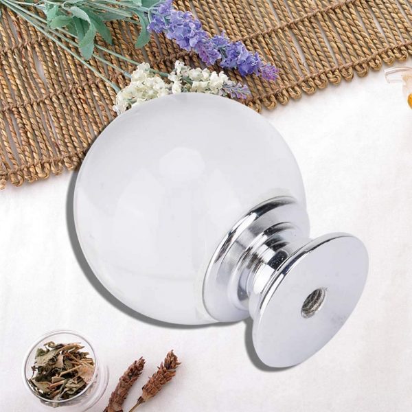 Vila 2010 Drawer Handle, Clear 30mm Drawer Knobs, 1Pcs Hardware for Cupboard Cabinet