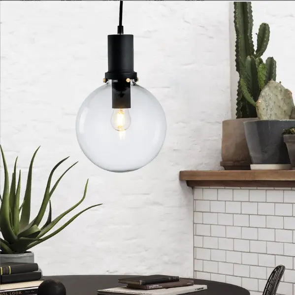 Nordic restaurant glass ball small chandelier modern minimalist single head living room coffee shop decorative lamp