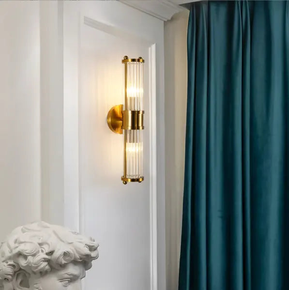 Post-modern crystal wall lamp creative living room TV background wall bedroom bedside lamp hotel aisle light luxury wall lamp