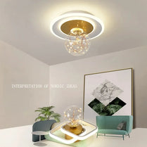 Modern Ceiling Lamp Gypsophila Metal+Glass Aisle Porch Corridor Balcony Living Room Bedroom Indoor Lighting Home Decor