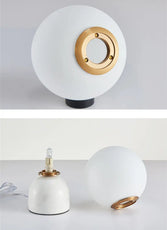Nordic glass ball small table lamp simple modern light luxury marble children's room bedroom bedside lamp