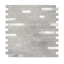 Instant Stick on PVC Composite Backsplash Wall Tile Peel and Stick Premium Tile Metal Light Slate