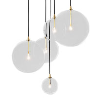Modern minimalist glass chandelier restaurant bar counter designer clothing store bedroom bedside transparent ball lamps