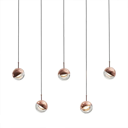 Modern minimalist creative personality dining ball lamp Nordic bedroom bedside glass small chandelier designer