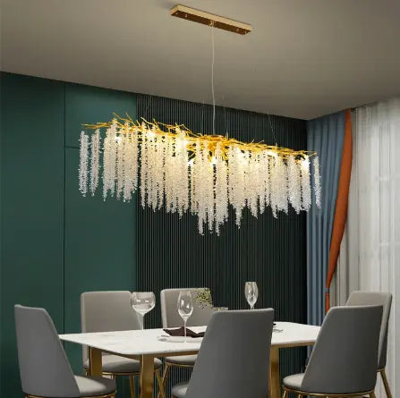 Modern Branch LED Pendant Lights K9 Crystals Hanging Chandelier Living Room Suspend Lamp Dining Art Decor Indoor Lighting Lamp