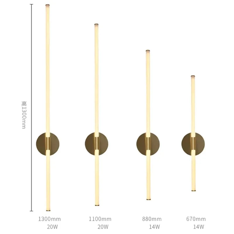 Nordic Gold LED Wall lamp bedroom bedside aisle living room lamps loft study rotating reading wall sconce lights for home