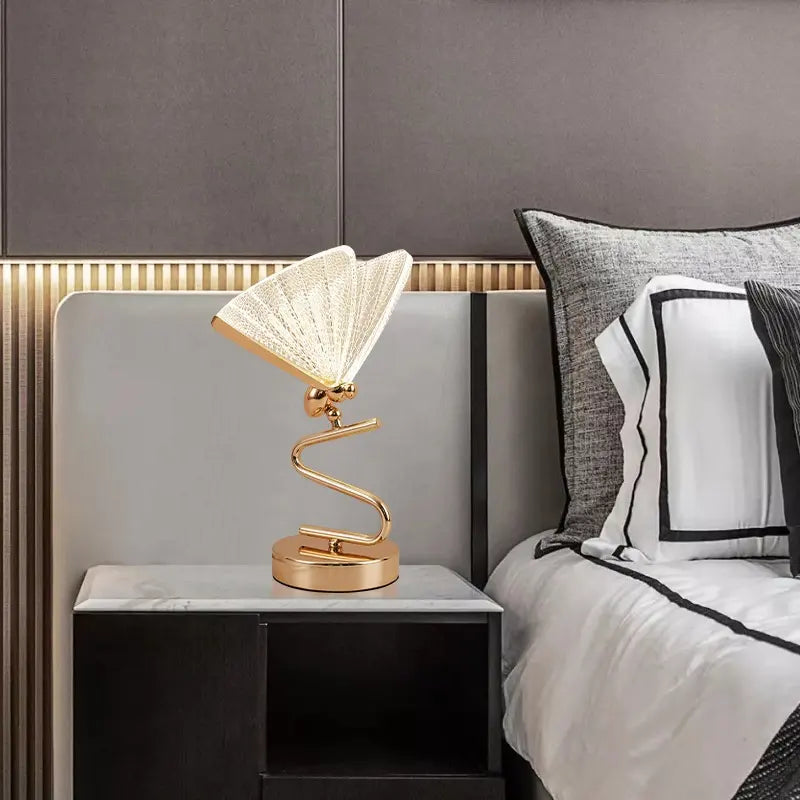 Nordic Modern Simple Butterfly Table Lamp Study Room Bedroom Nightstand Lamp warm Girl Butterfly Desk Lamp Small Night Light
