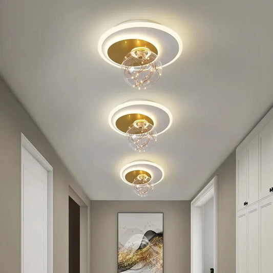 Modern Ceiling Lamp Gypsophila Metal+Glass Aisle Porch Corridor Balcony Living Room Bedroom Indoor Lighting Home Decor