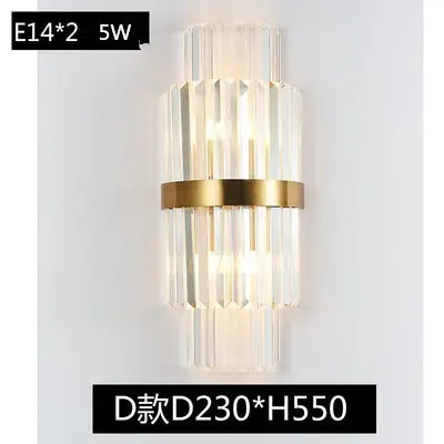 Wall lamp led Nordic creative corridor aisle lamp home background bedroom light luxury crystal bedside wall lamp