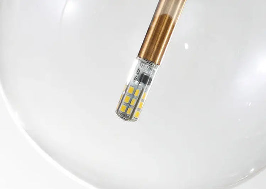 Nordic creative geometric chandelier personality glass round restaurant cafe bar table lamp bedroom single head chandelier