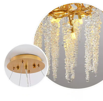 Modern Branch LED Pendant Lights K9 Crystals Hanging Chandelier Living Room Suspend Lamp Dining Art Decor Indoor Lighting Lamp