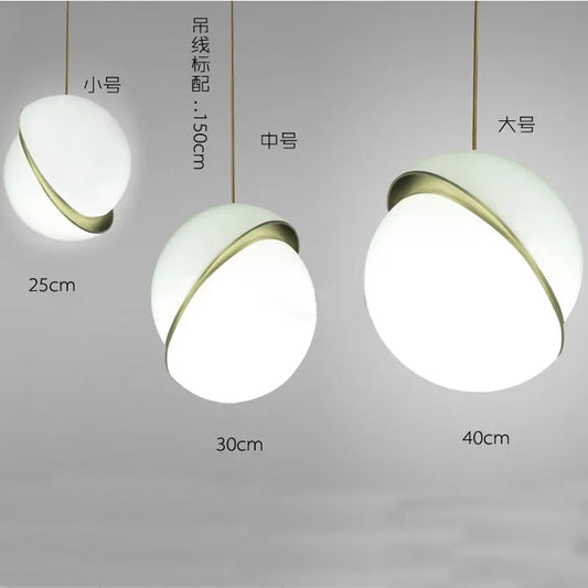 Nordic restaurant bar coffee shop chandelier post- modern bedside bedroom spherical acrylic single head chandelier