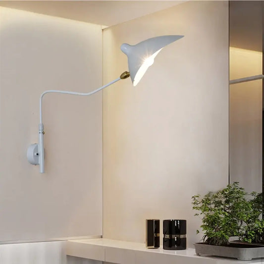 French Designer Black White Wall Lamp Sconce Light
