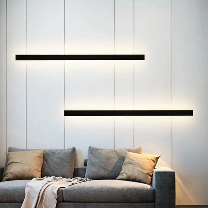 Outdoor Waterproof LED Wall Light Black Minimalist Long Strip Villa Gate Garden Light Project Wall Decorative Background Light