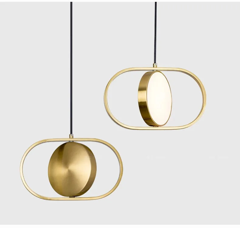 Modern Industrial suspension industrial lighting iron LED pendant lights Oval black dining Bar Bedroom minimalist Bedside light