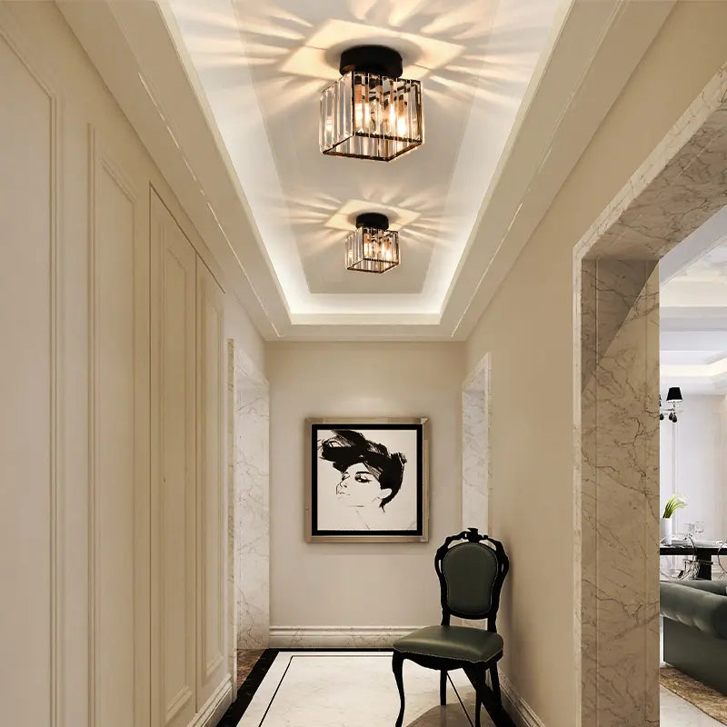 Nordic Luxury Crystal Modern Simple Creative Downlight  Foyer Entrance Aisle Corridor ceiling Lights